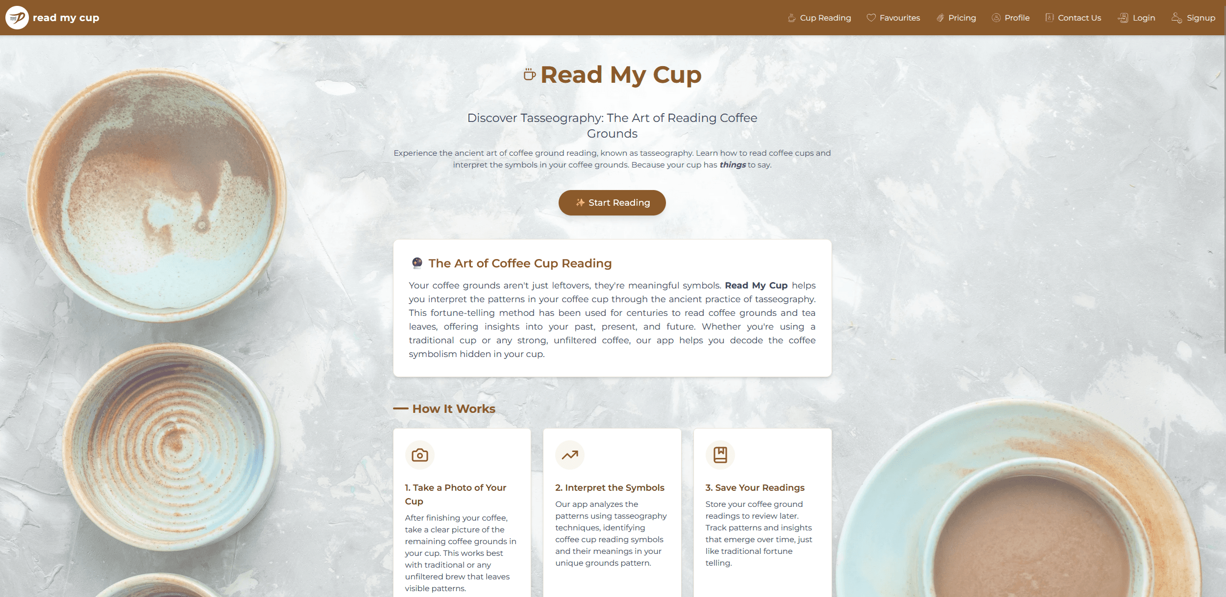 ReadMyCup project screenshot